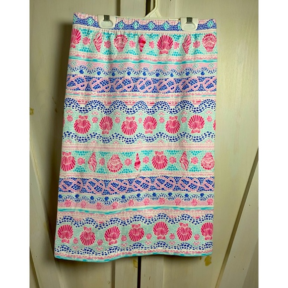 Talbots Plus Women’s Summer Seashells Pull-on Skirt - Picture 1 of 3